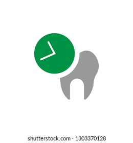 Time and tooth icon. Element of Dental Care icon for mobile concept and web apps. Detailed Time and tooth icon can be used for web and mobile
