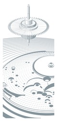 Time And Top. Watch And Spiral. Vector Illustration.