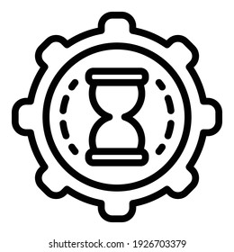 Time track hours icon. Outline time track hours vector icon for web design isolated on white background