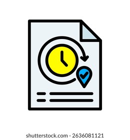 Rastreador de tiempo. Icono de Ilustración vectorial de color lineal