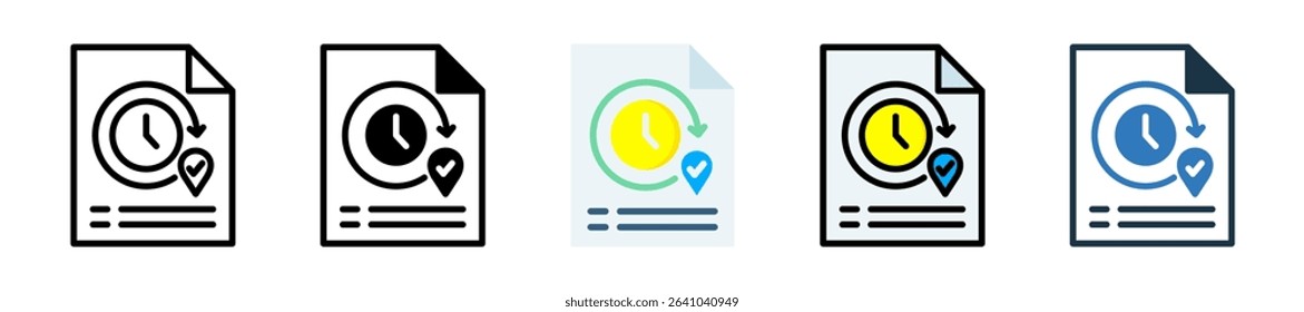 Time Tracker Icon Multiple Style Vector Illustration