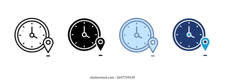 Time Tracker Icon Set Multiple Style Collection