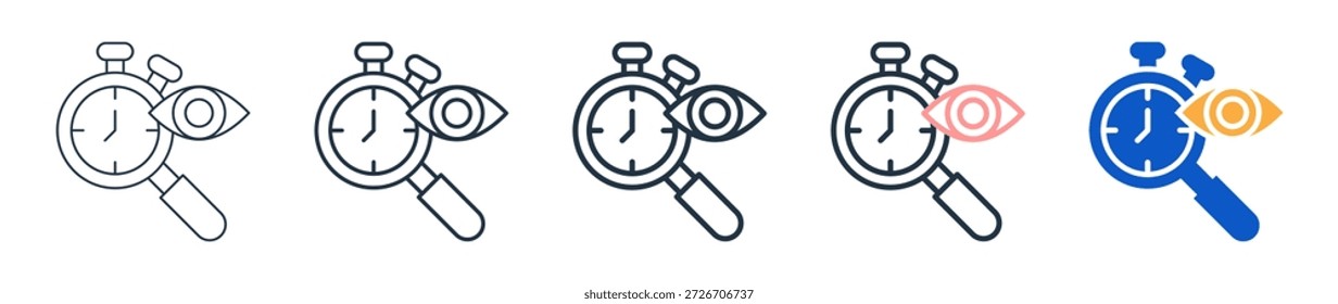 El tiempo que sigue diversos iconos del estilo fijó la Ilustración vectorial.