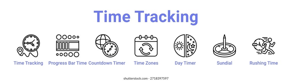 Icono de seguimiento de tiempo Anuncio y colección