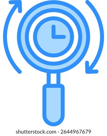 Icono de seguimiento de tiempo Ilustración vectorial de color azul