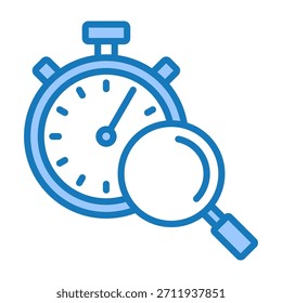 Ícone de controle de tempo azul Dualtone Design Vetor Ilustração