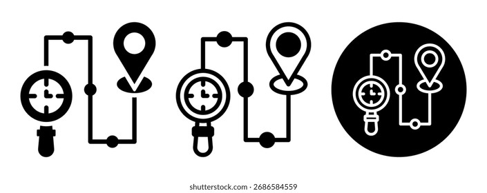 Glifo de Colección de íconos de seguimiento de tiempo y Ilustración vectorial mixta