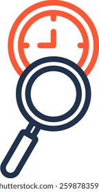 Time Tracking Icon Color Line Vector Illustration