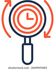 Ilustración vectorial de línea de color de icono de seguimiento de tiempo