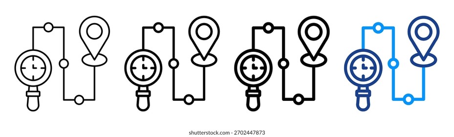 Conjunto de Colección de contorno diferente de ícono de seguimiento de tiempo