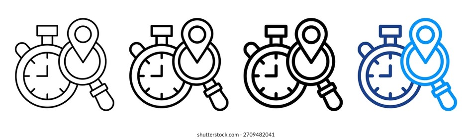 Ícone de Rastreamento de Tempo Conjunto de Coleta de Outline Diferente