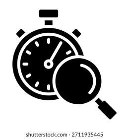 Ilustración vectorial de diseño de glifo de icono de seguimiento de tiempo