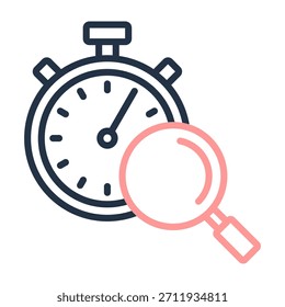 Ilustración vectorial de diseño de color de línea de icono de seguimiento de tiempo