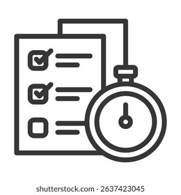 Time Tracking Icon Lineal Style Vector Illustration