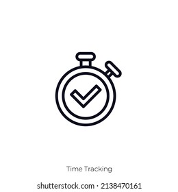 Time Tracking icon. Outline style icon design isolated on white background