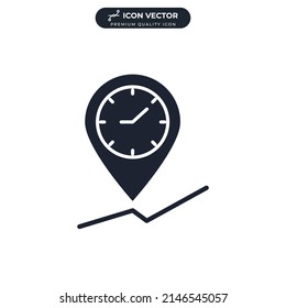 plantilla de símbolo de icono de seguimiento de tiempo para ilustración vectorial de colección de diseño gráfico y web