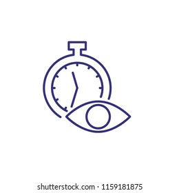Time tracking line icon. Clock, stop watch, eye. Management concept. Can be used for topics like timing, deadline, schedule, planning, clockwise