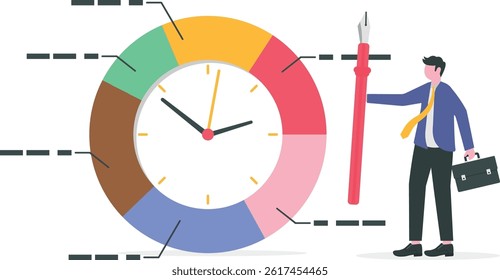 Time tracking system or time management to manage project or productivity, evaluate efficiency or project resources planning concept,

