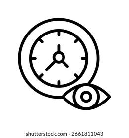 Icono de contorno de Vector de seguimiento de tiempo. Archivo EPS 10