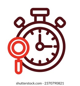 Time Tracking Vector Thick Line Two Color Icons For Personal And Commercial Use.
