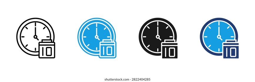 Time Tracking web icon multiple style collection