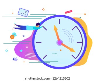 Time transience concept. Modern flat design background isolated, can be use for presentation, web, banner ui ux, landing page
