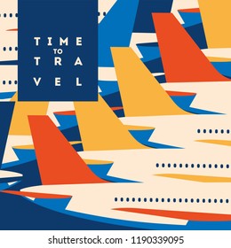 Time to Travel and Airport vacation poster.