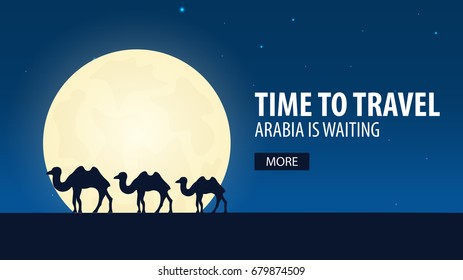 Time to travel. Travel to Arabia. Arabia is waiting. Vector illustration