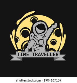 Time Travel Astronaut Vector Design Illustration