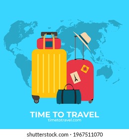 Time to travel background for ads, social network post. Vector Illustration EPS10