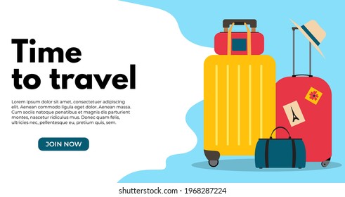 Time to travel background for ads, social network post. Vector Illustration EPS10