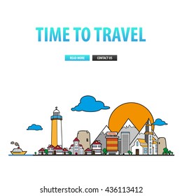 Time to travel background for tourism