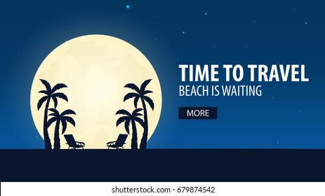 Time to travel. Beach is waiting. Vector illustration