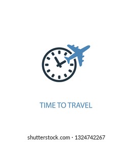 time to travel concept 2 colored icon. Simple blue element illustration. time to travel concept symbol design. Can be used for web and mobile UI/UX