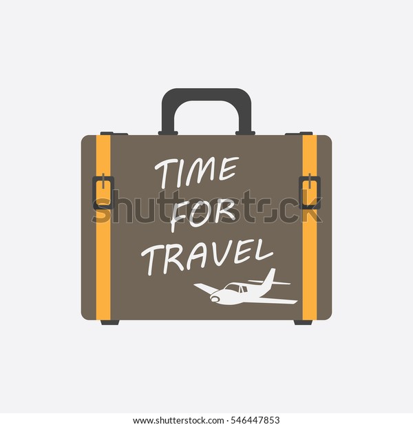 Time for\
travel concept flat vector illustration. Suitcase for tourism,\
journey, trip, tour, voyage, summer vacation.\

