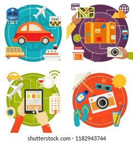 Time For Travel Concept Illustrations