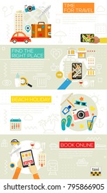 Time For Travel Concept Illustrations