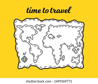 Time travel concept. Poster or banner design. Hand drawn sketch. Vector illustration.