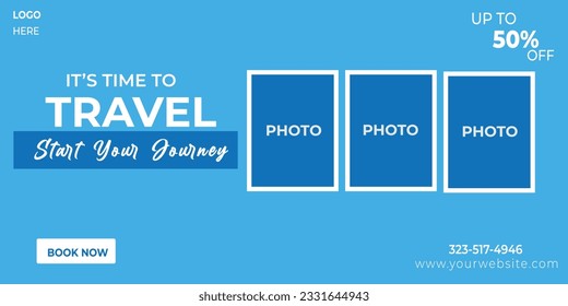 IT'S TIME TO TRAVEL COVER PHOTO TAMPLATE