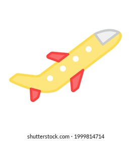 Its time to travel, flat design icon of aeroplane