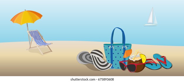 Time to travel. Happy vacation. Web banner.