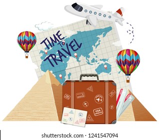 Time to travel icon illustration