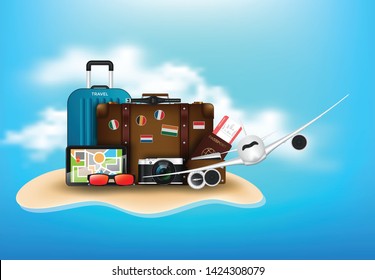 Time to Travel. Journey and hiking infographics vector