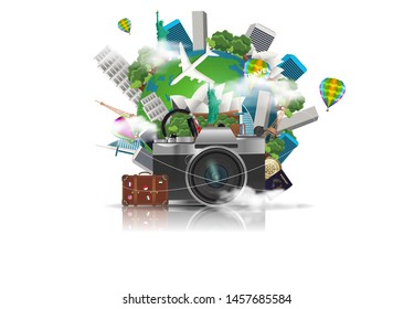Time to Travel. Journey and hiking infographics vector