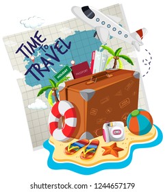 Time to travel logo illustration