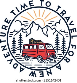 Time To Travel For a New Adventure typo print design