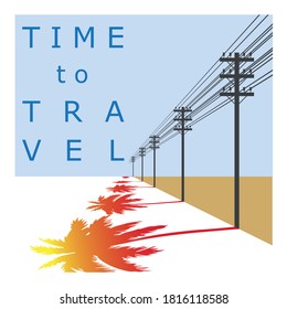 


time to travel, postcard, vector graphics, poster, print design