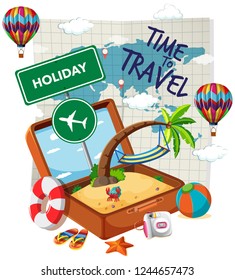 Time to travel template illustration