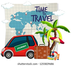 Time to travel template illustration