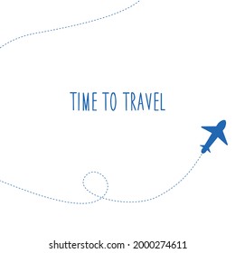 Time to travel text quote. Vector illustration